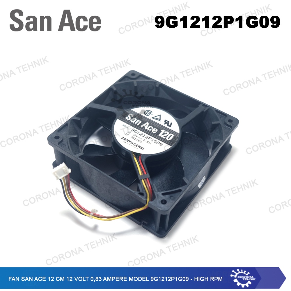 Model 9G1212P1G09 - High RPM Fan San Ace 12 cm 12 Volt 0,83 Ampere