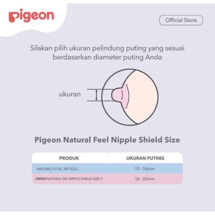 PIGEON Natural FEEL / FIT Silicone NIPPLE SHIELD (Pelindung / Penyambung Puting Silikon) isi 2 pcs + CASE
