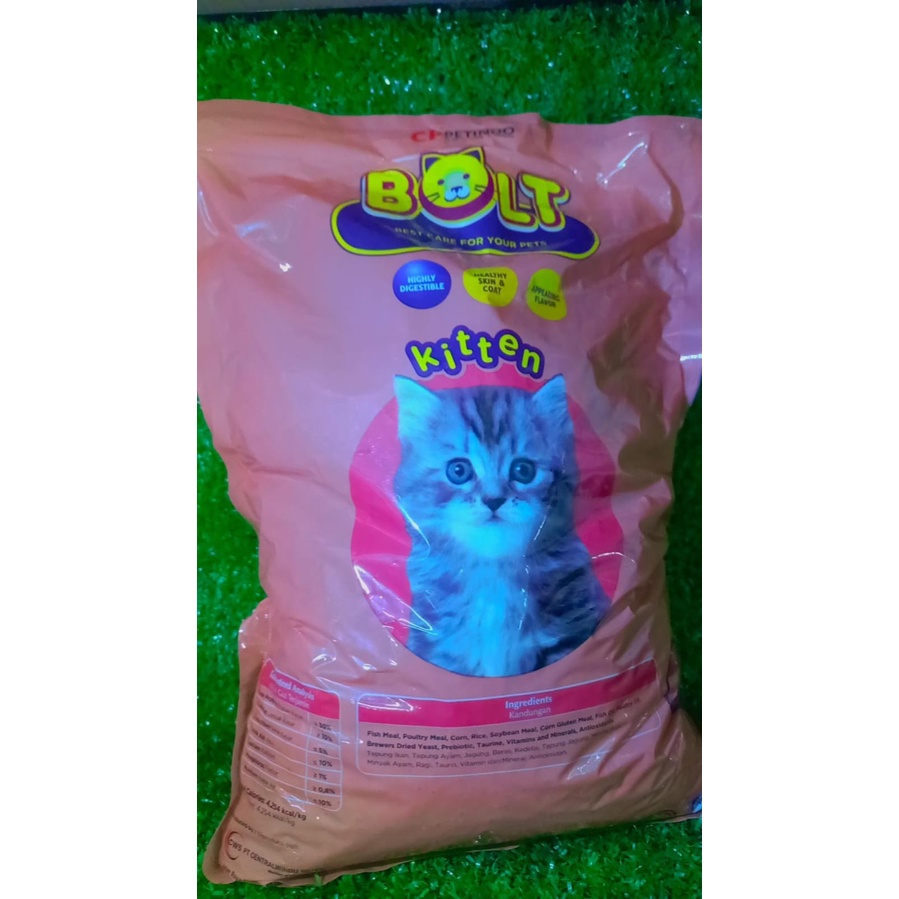 Makanan kucing kering cat dry food BOLT Salmon Flavor kitten 1kg