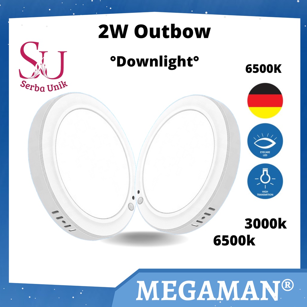 Megaman Lampu Downlight Outbow MQTL1130 24W 6500K / MQTL5001 30W 6500K