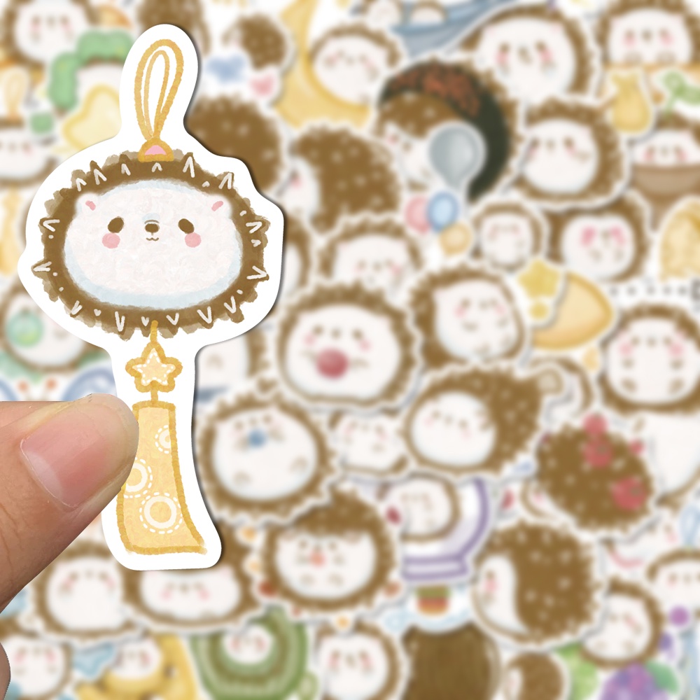 50pcs Hedgehog Cute Cartoon Waterproof Stickers Children's Funny Hand Account Water Cup Computer Decorative Decal