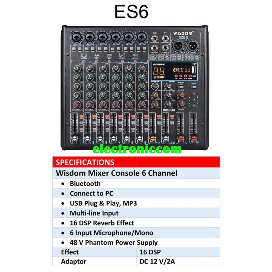 Mixer Wisdom ES6 6 channel Wisdom ES 6