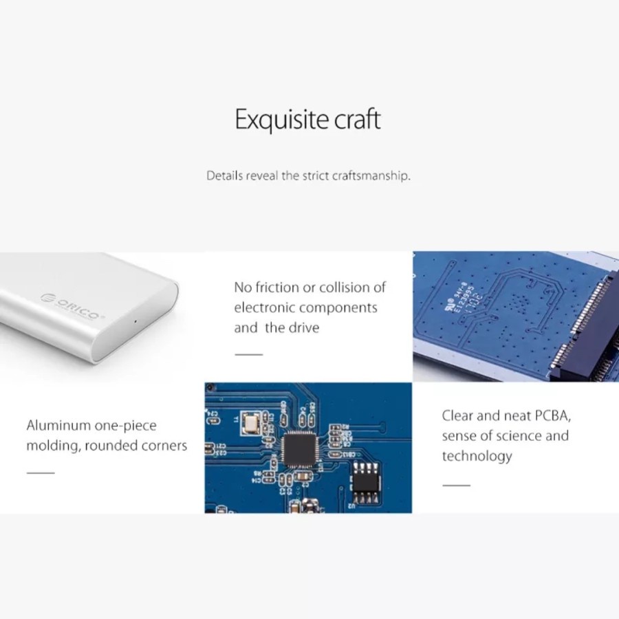 Msata ssd enclosure orico usb-A 3.0 direct 5Gbps aluminum Adapter msg-u3 - Casing M-sata external msgu3