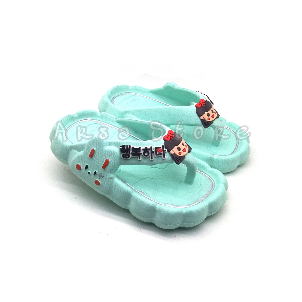 Sandal Jepit Korea Anak Perempuan Umur 2 - 9 tahun / Sendal Lucu Anak Cewek Karakter Korean Style