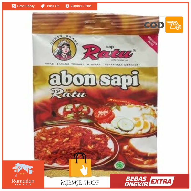 

abon sapi cap ratu asli 90 gram