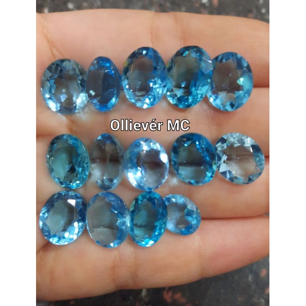 Batu Natural Blue Topaz Asli