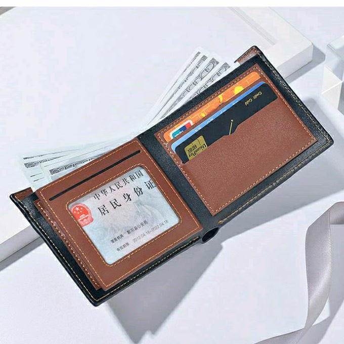 [Lms] Dompet Lipat Pria Import Original DEABOLAR Kulit PU Premium Korean Style