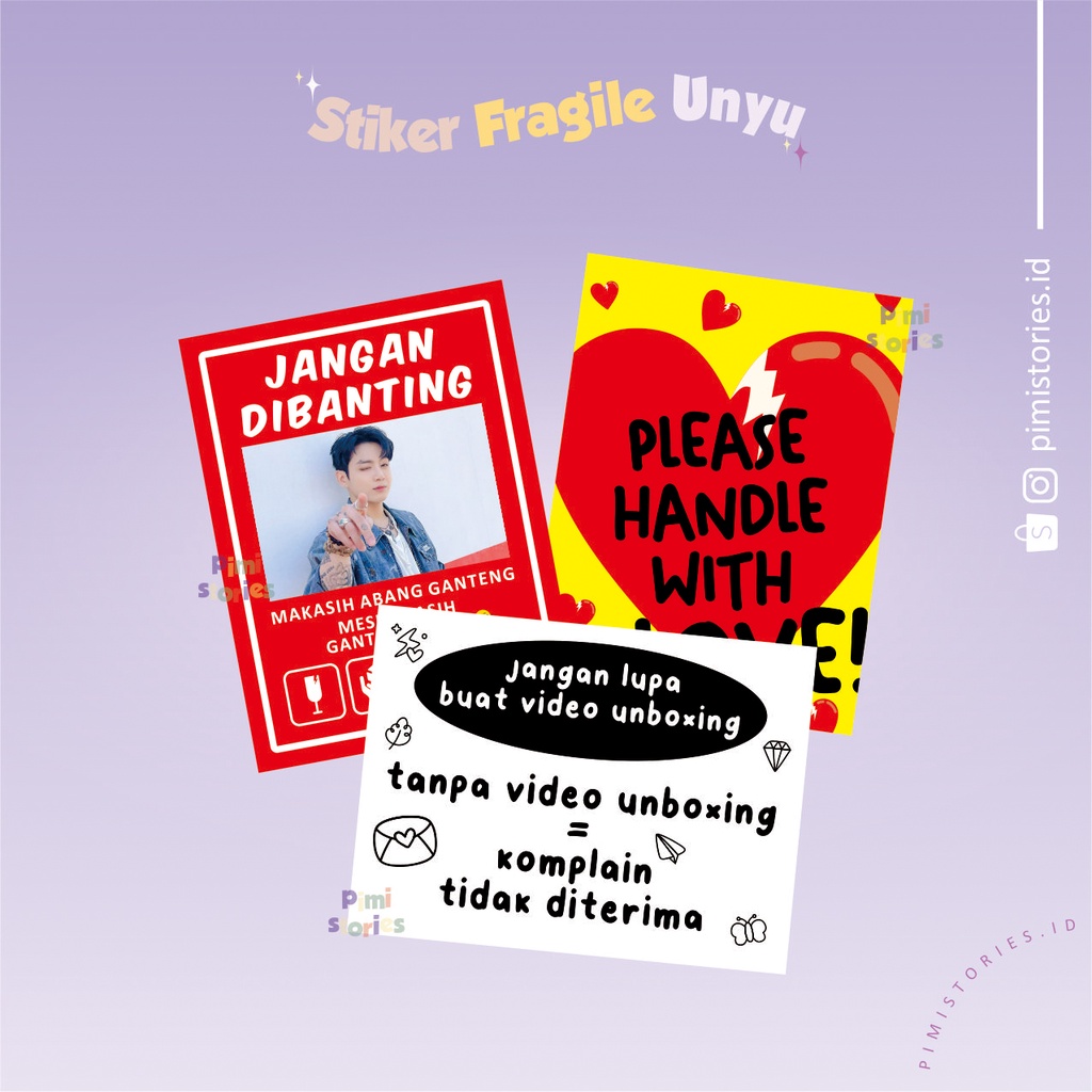 STIKER FRAGILE STIKER PECAH BELAH STIKER FRAGILE UNYU FRAGILE STICKER