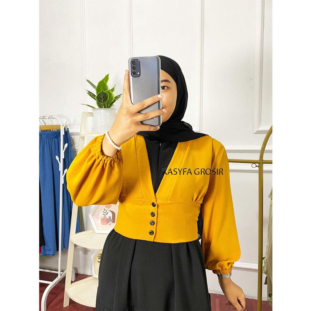 MAURIN TOP BLOUSE // BIANCA SEMI OUTER CRINCLE-MAURIN-KUNYIT