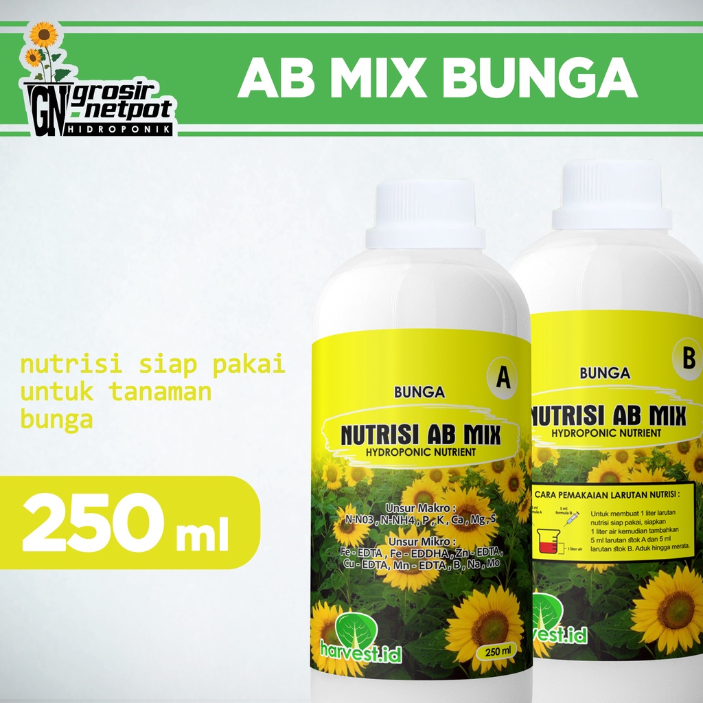 Nutrisi AB MIX Bunga 250 ml Cair Siap Pakai / Ab Mix Instant / Pupuk Hidroponik