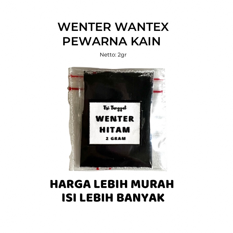 Pewarna Tekstil Wenter Hitam Pekat Isi 2 gram Sumbo Sumba Ikat Jumputan Kemasan Plastik Pewarna Pakaian Bahan Katun Kaos Jeans Levis Celana Batik Serbuk Bubuk Kualitas Bagus Tie Dye Wenter Murah Malang Grosir Prakarya