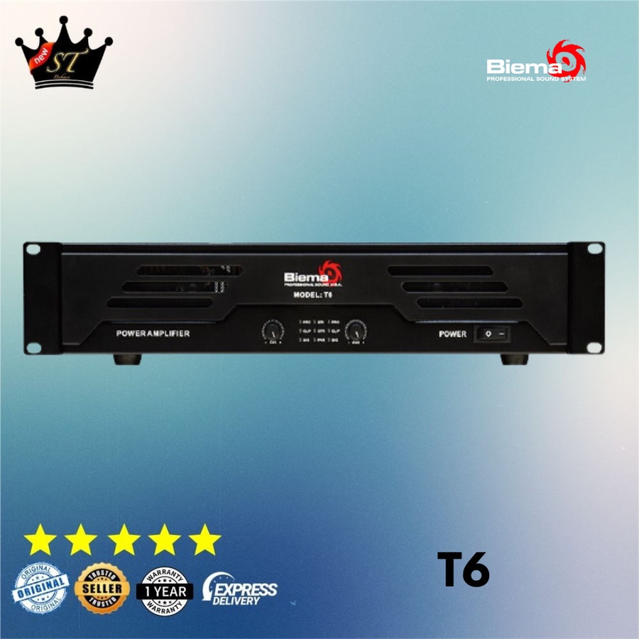 Biema T6 T-6 Power Amplifier 1300 Watt Ampli Amply Sound System
