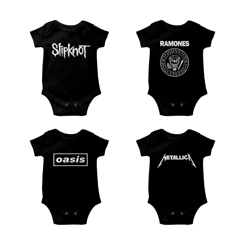 Baju bayi perempuan dan laki laki 0 sampai 6 12 bulan jumper newborn motif band rock