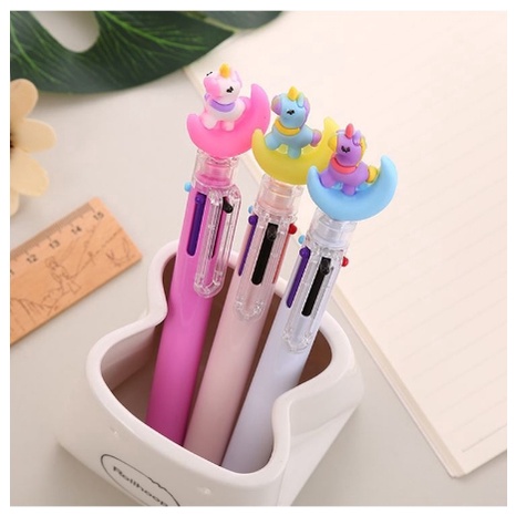 PENA KARAKTER MEKANIK 6 WARNA UNICORN FULL MOON PULPEN KARAKTER UNICORN WARNA WARNI PULPEN UNICORN MULTICOLOR PULPEN LUCU | FADHILAH SHOP BJB