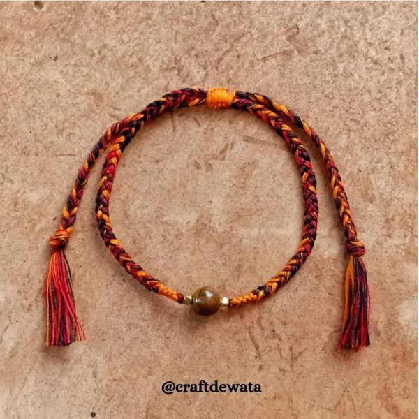 KING / Gelang Batu Tiger Eye Khas Bali / Gelang Tali Jalin / Gelang Khas Bali / Oleh Oleh Bali Murah / Gelang Batu / Gelang Tali Simple / Craftdewata