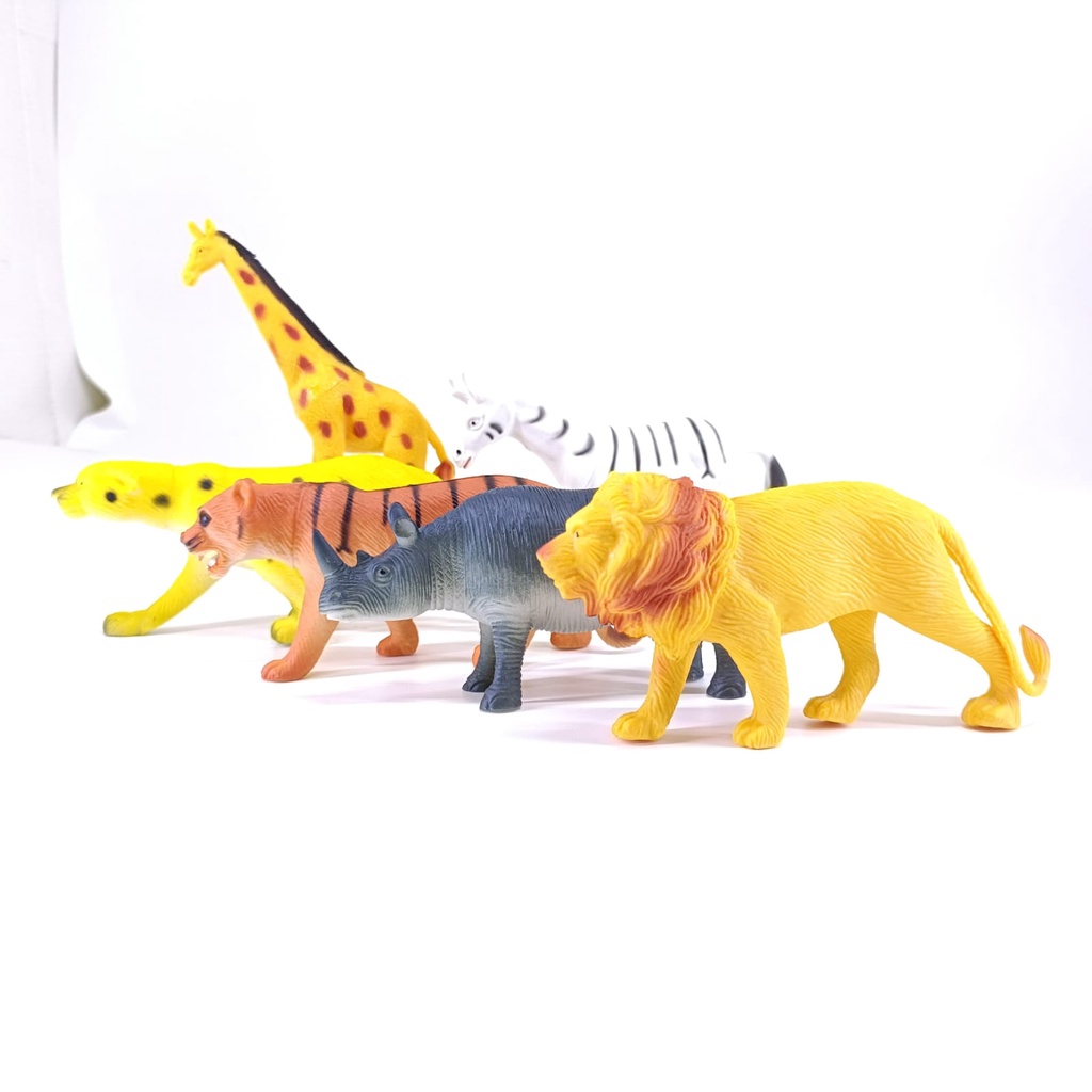 MAINAN ANAK DINOSAURUS HAPPY ANIMAL WORLD WILD 1 SET ISI 6