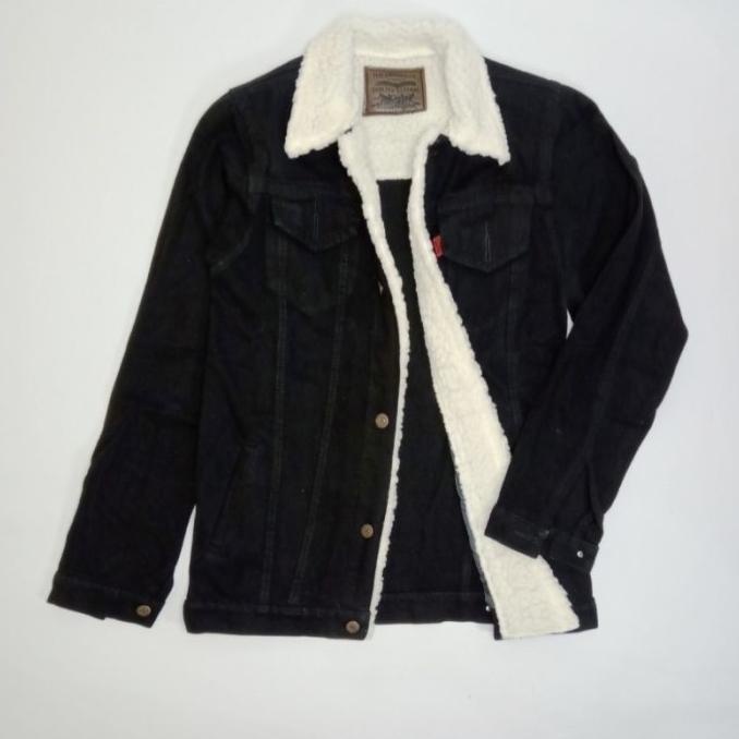Jaket Jeans Bulu Sherpa / Jaket Denim Bulu Sherpa Pria Wanita