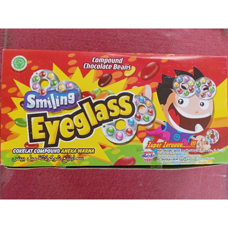 

Coklat kaca mata 40 pcs Eyeglass smiling, aneka warna. halal. #Eyeglass