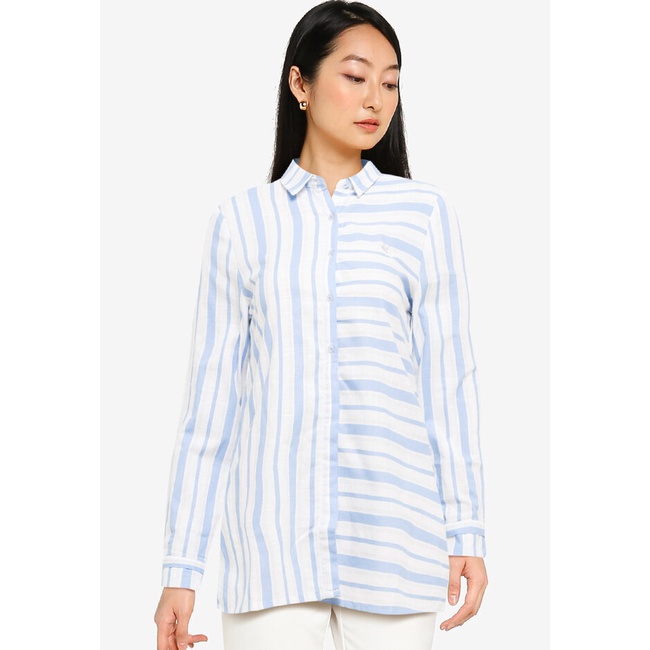 Kemeja Wanita Cardinal Original Kombinasi Cewek Kasual Katun Loose Fit Kamila Perempuan