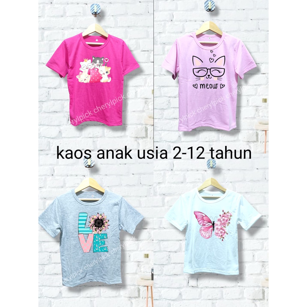 Cerylpick-Kaos anak perempuan usia 2-12 tahun