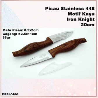 Pisau Dapur Hitam Stainless Motif Kayu Iron Knight