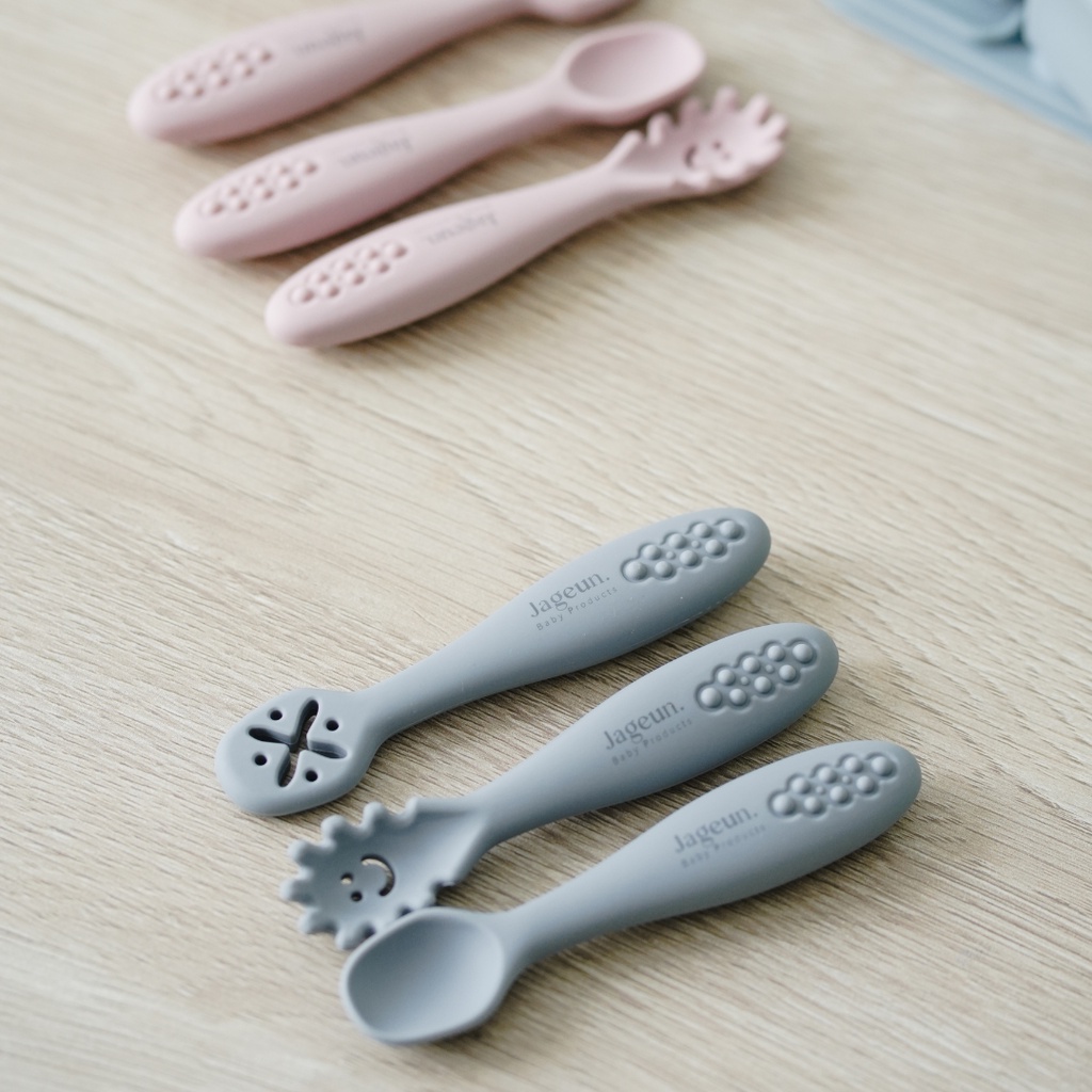 Jageun Premium Silicone Baby Training Dipping Spoon Set | Sendok Puree Mpasi Bayi