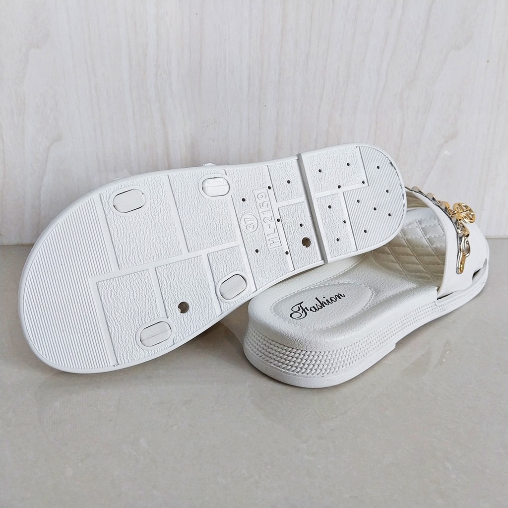 Sandal Slip On Sandal Slop Flat Wanita Motif Korea Style Sandal Selop Cewek Sandal Teplek PVC Azgalery SPT-54