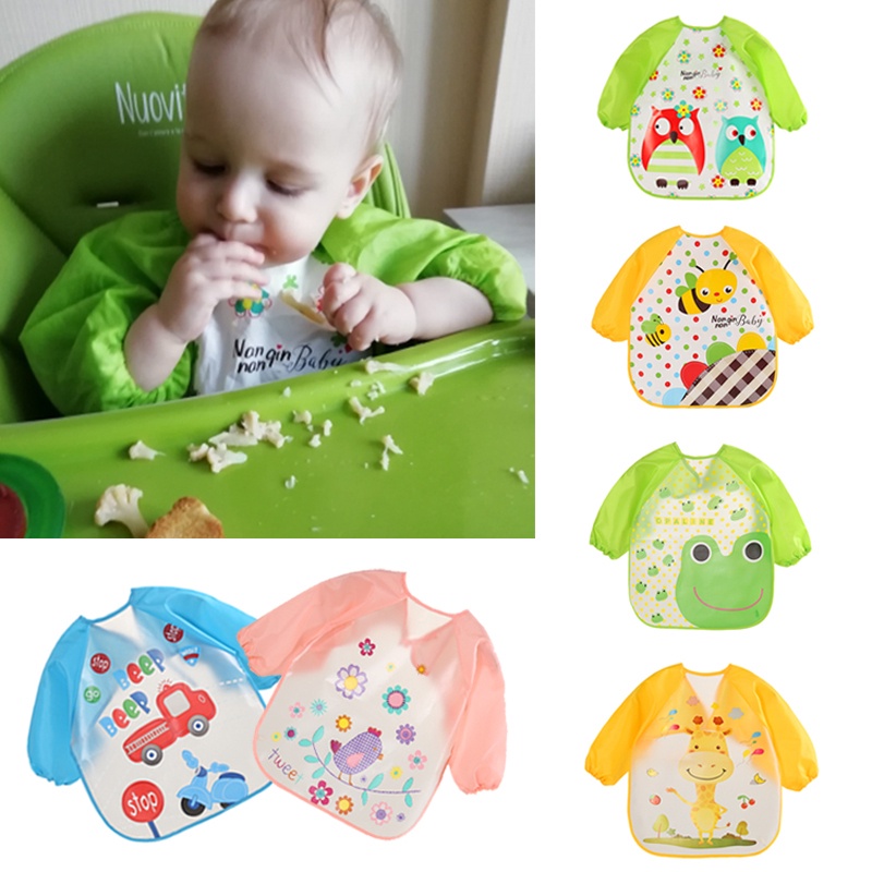 Slabber Lengan Baby Bib Bayi Tahan Air Celemek Makan Bayi Anti Air Otto Bib baju