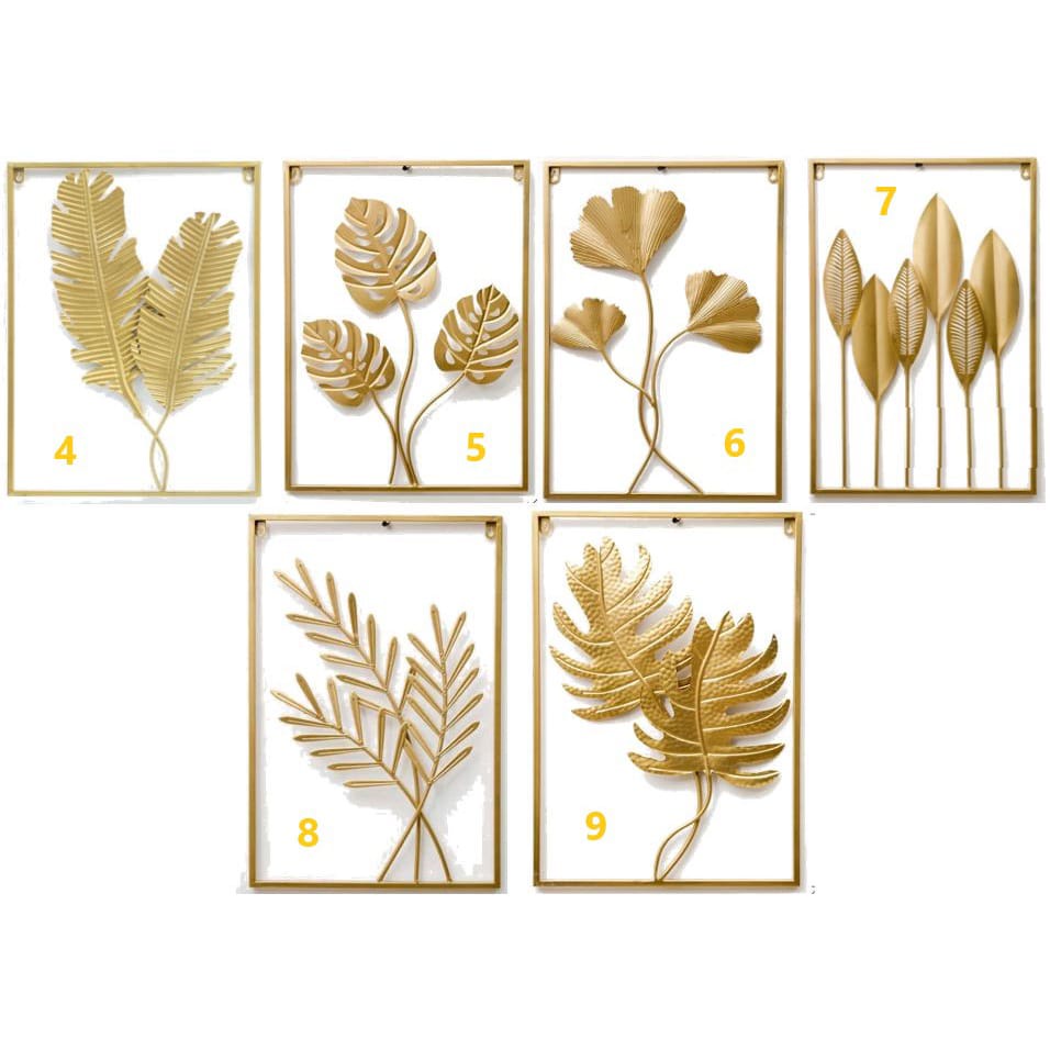 Terlaris Walldecor Daun ginko  Hiasan Dinding Besi  Emas Ginkgo Daun Maple