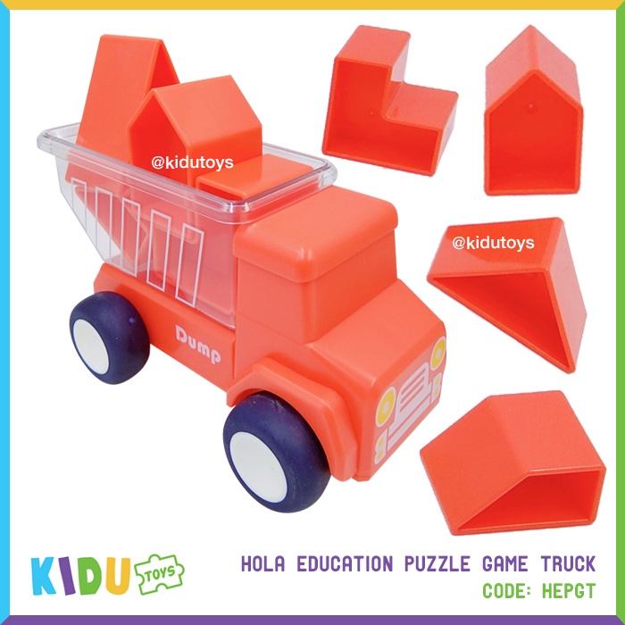 Mainan Edukasi Anak Mobilan Mengenal Bentuk Hola Education Puzzle Game Truck Kidu Toys