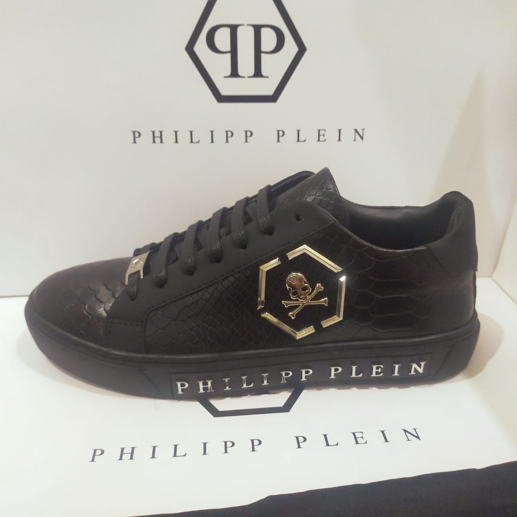 sepatu cowok pp sneaker pria philipp plein new men shoes hitam p1shoes