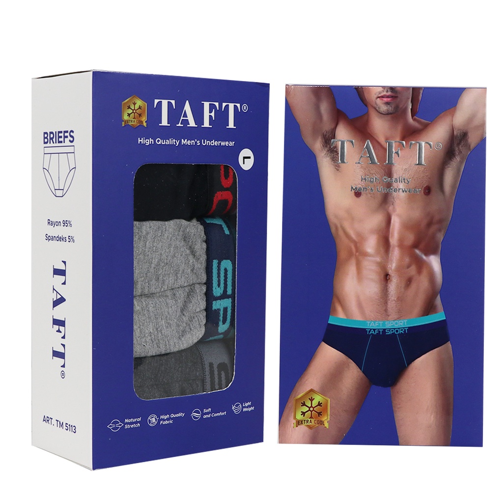 Taft - 3pcs Celana Dalam Pria Segitiga Cd Cowok Karet TM 5113 thumbnail 3