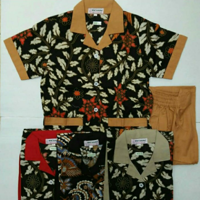 Baju Suster Baju Suster Celana Pendek Motif Batik Size S,M,L - Hitam, S(S8U0) ORIGINAL baju seragam 