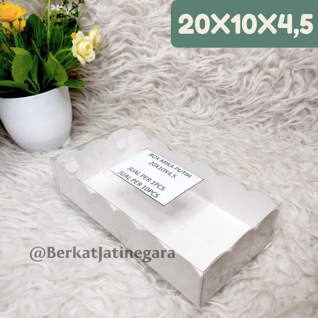 DUS/BOX/KOTAK MIKA KUE/BOX MIKA PUTIH / DUS KUE PUTIH / PCS