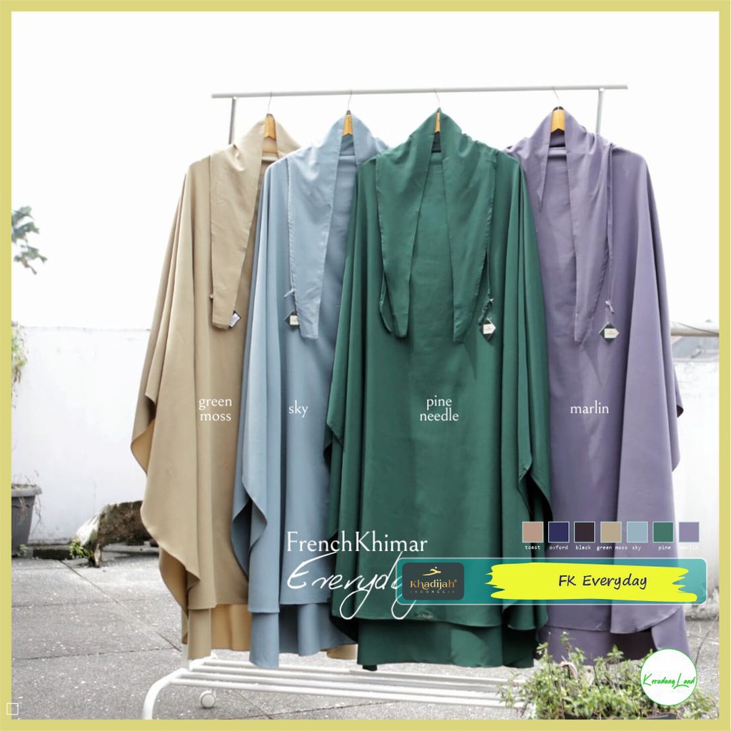 FK French Khimar Everyday Kerudung Hijab Syari Khadijah Indonesia