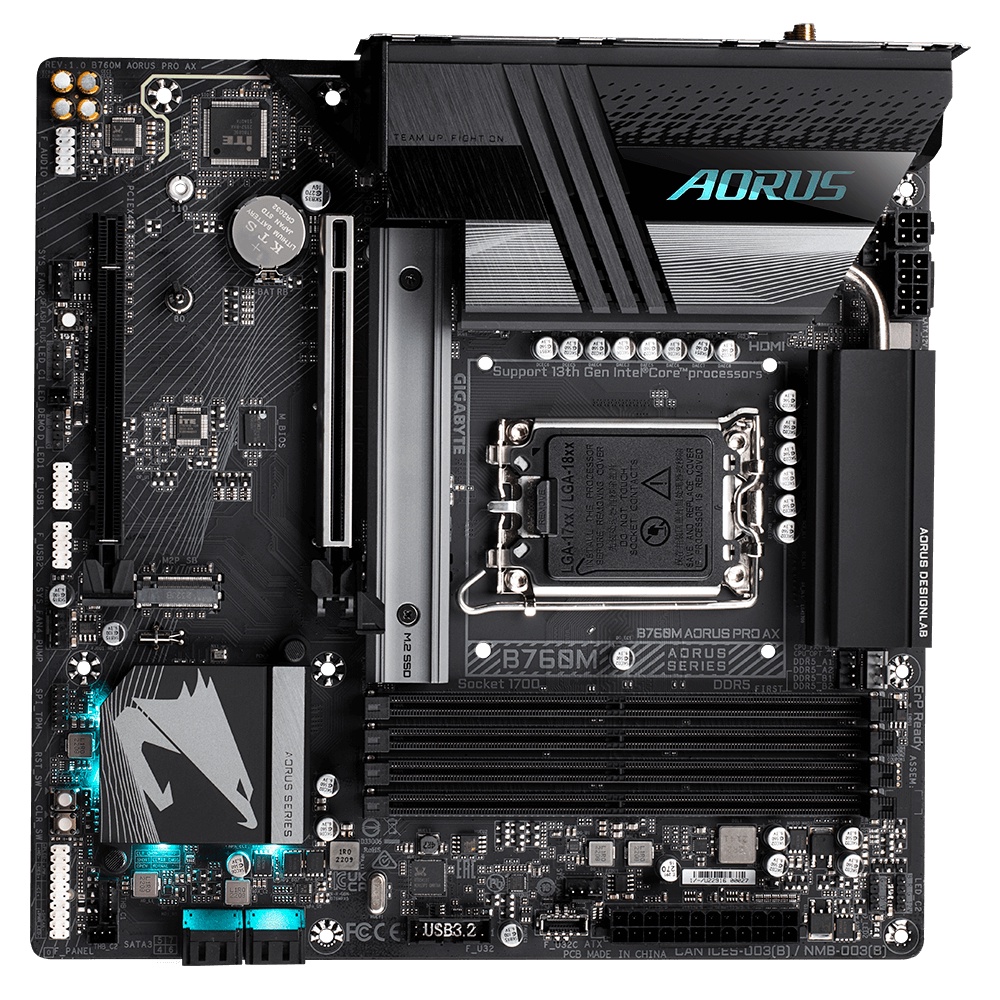 GIGABYTE B760M AORUS PRO AX DDR5 | MOTHERBOARD INTEL LGA1700 M ATX