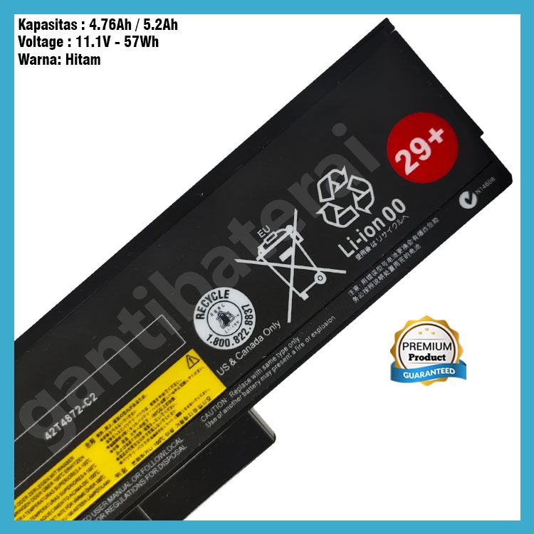 Baterai Laptop Lenovo X220 X220i X220s 42T4861 42T4865