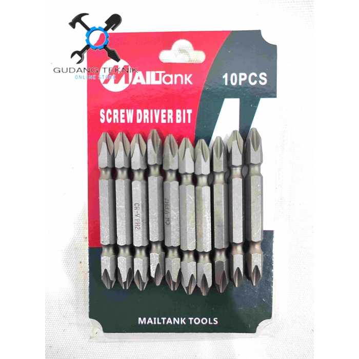 Mata Obeng Angin PH2 65mm SET 10pcs SH130 MAILTANK / Screwdriver Screw Driver Bit 6.5cm SH 130 MAILTANK