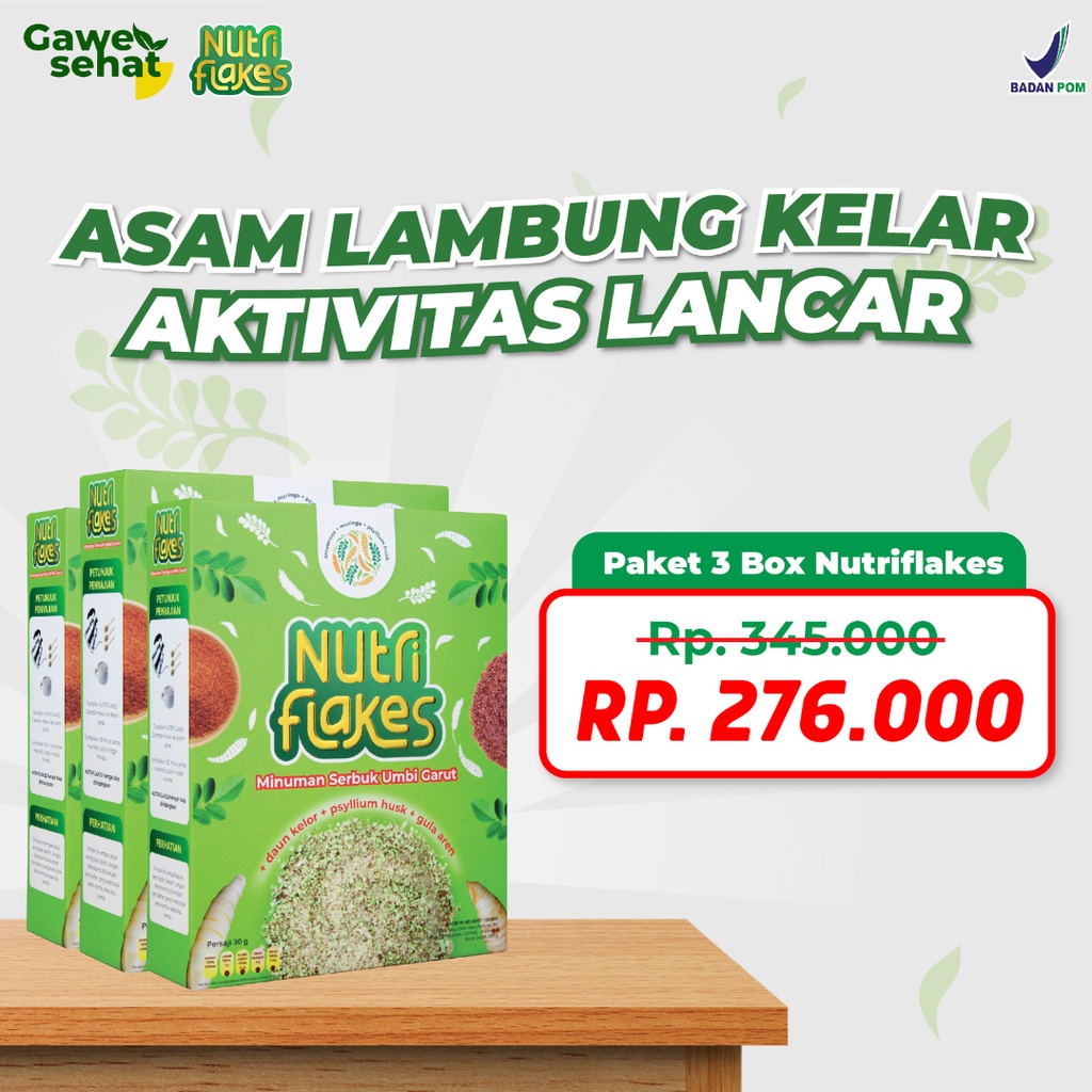 

Nutriflakes Sereal Asam Lambung Original 3 Box