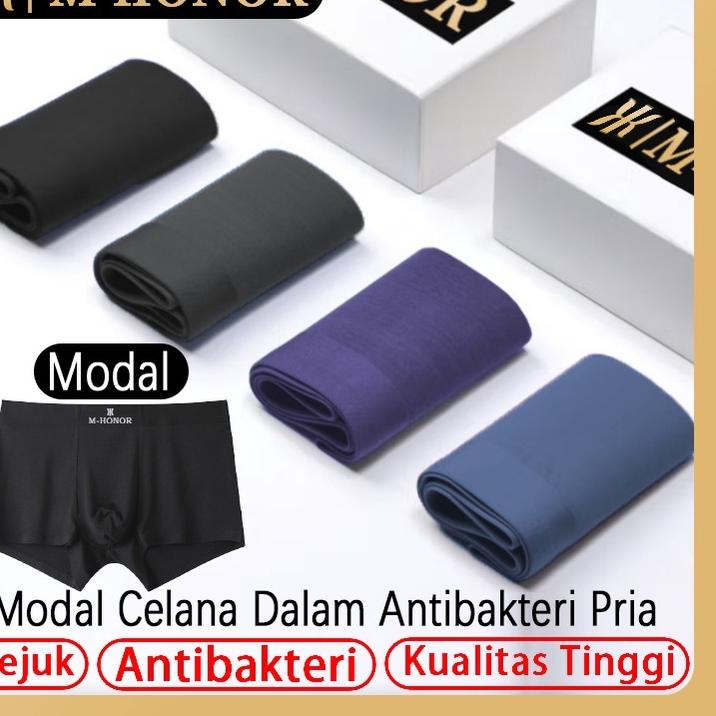 ✨COD✨ M-HONOR Celana Boxer Pria CD Model Dewasa Bernapas Grafena Antibakteri  Kesehatan M01 