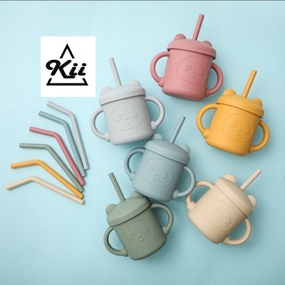 Gelas + Sedotan Silikon Anak - BPA Free