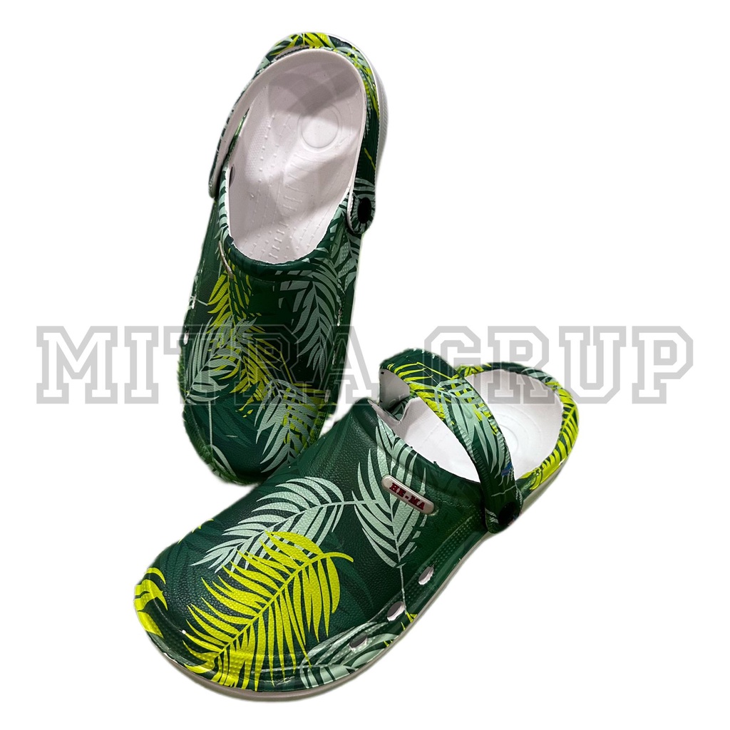 Sandal Bobdog/Sandal Crocs Motif Daun Size 36-44 Dewasa/Sandal Kodok Dewasa Motif Promo mitra