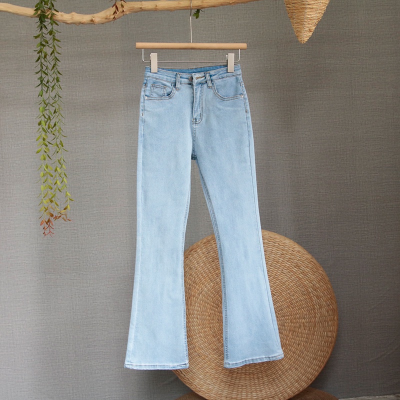 Biru muda/ Biru retro/Hitam /Kelabu hitam /Coklat Highwaist Cutbray Celana Jeans Wanita/Skinny Jeans