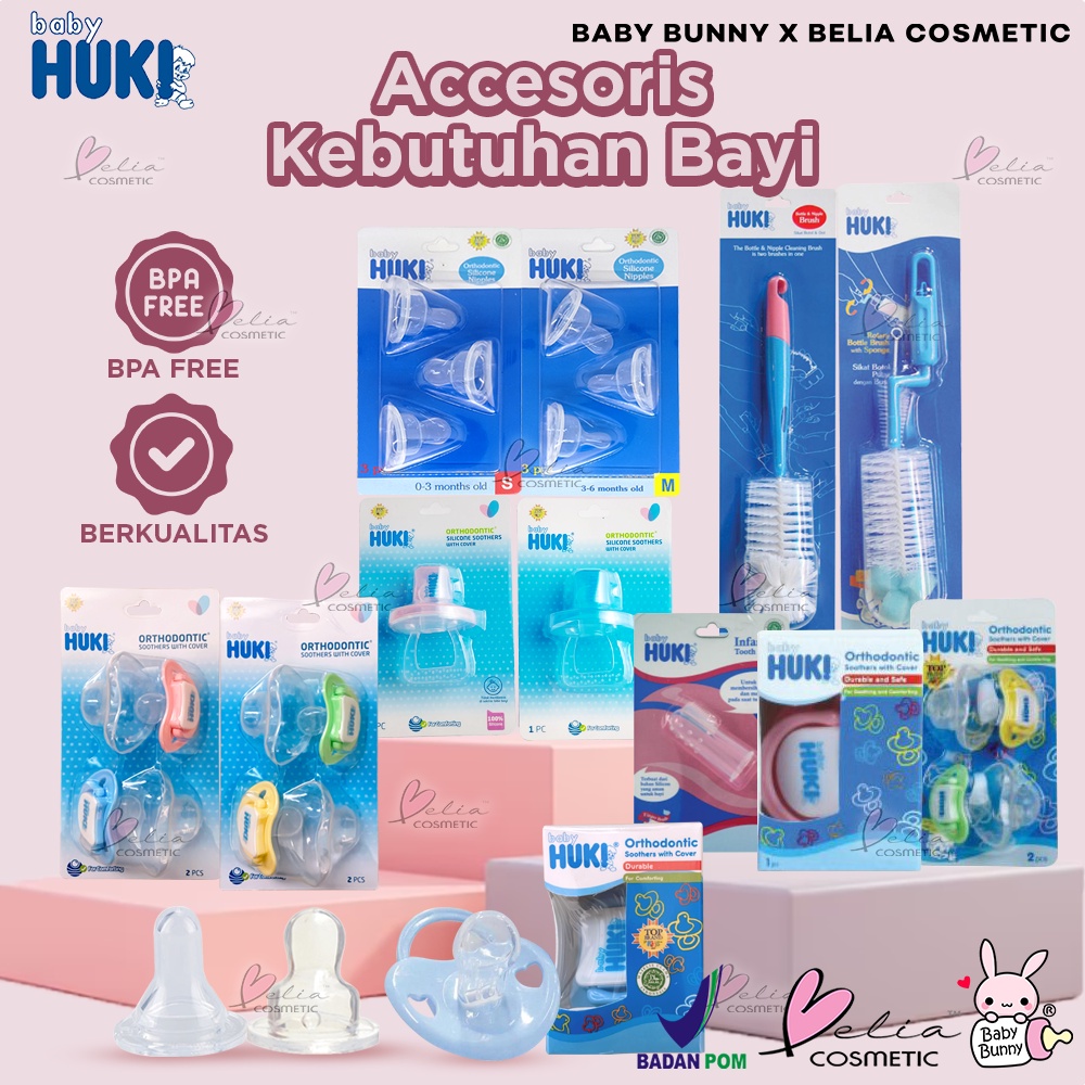 ❤ BELIA ❤ BABY HUKI Series | Orthodontic ECER, 3 in 1 | Empeng 2 In 1 | Regular Silicone Nipple | Dot Susu Botol Milk Bottle 0 Sampai 6+