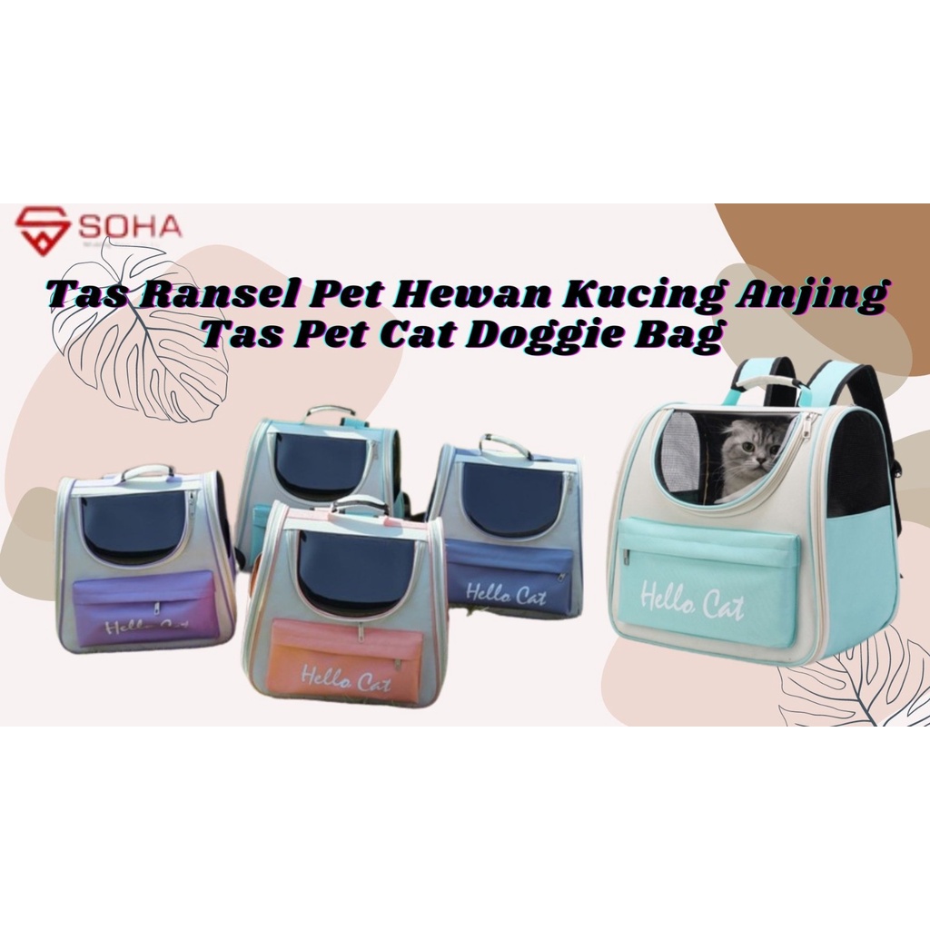 AHP-02 Tas Ransel Pet Hewan Kucing Anjing Bag Travel Pet Bahan Waterproof &amp; Transparan