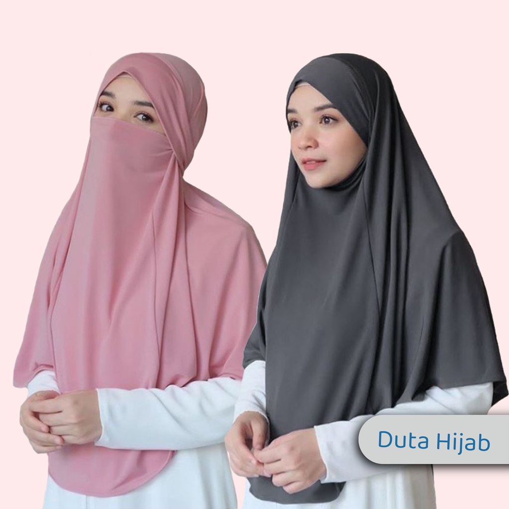 Jilbab Kerudung Khimar French Khimar Niqob Cadar 2 In 1 Jersey