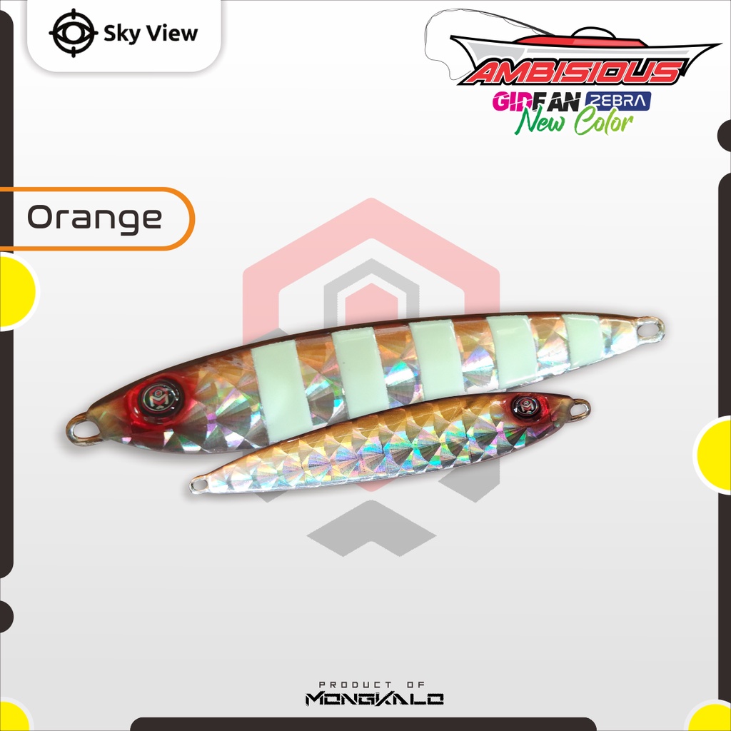 Mongkalo Ambisious Kipas GID-Zebra noMotif Fluorescent 30 Orange