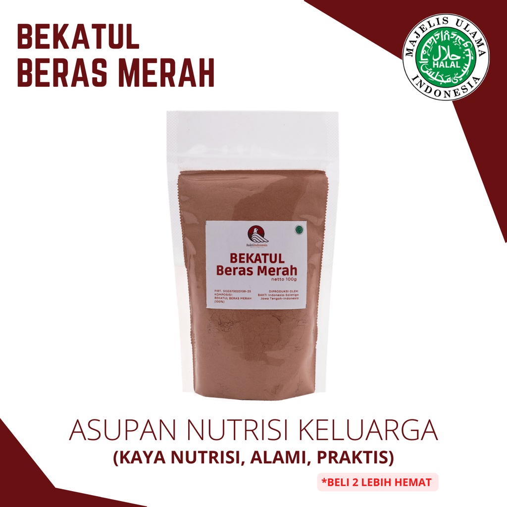 Bekatul Beras Merah Organik Instan Murni 100%