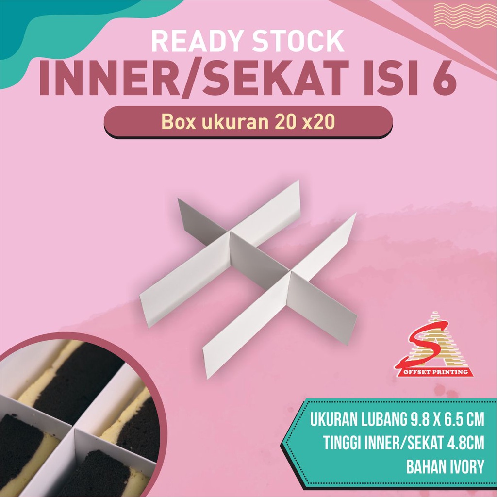 

Inner/ Sekat Isi 6 untuk box 20x20
