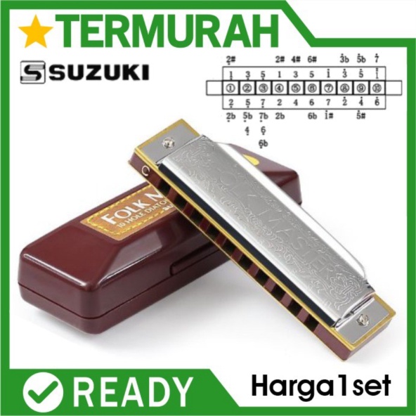 

Jual Harmonika SUZUKI Folkmaster 10 Holes C diatonic folk master harmonica Limited